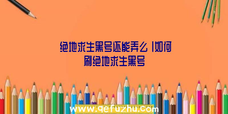 「绝地求生黑号还能弄么」|如何刷绝地求生黑号